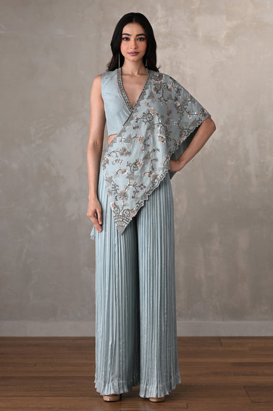 Sky Blue Embroidered Set