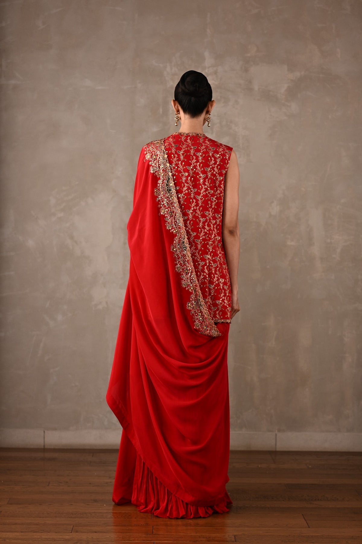 Embroidered Pleated Sharara Set