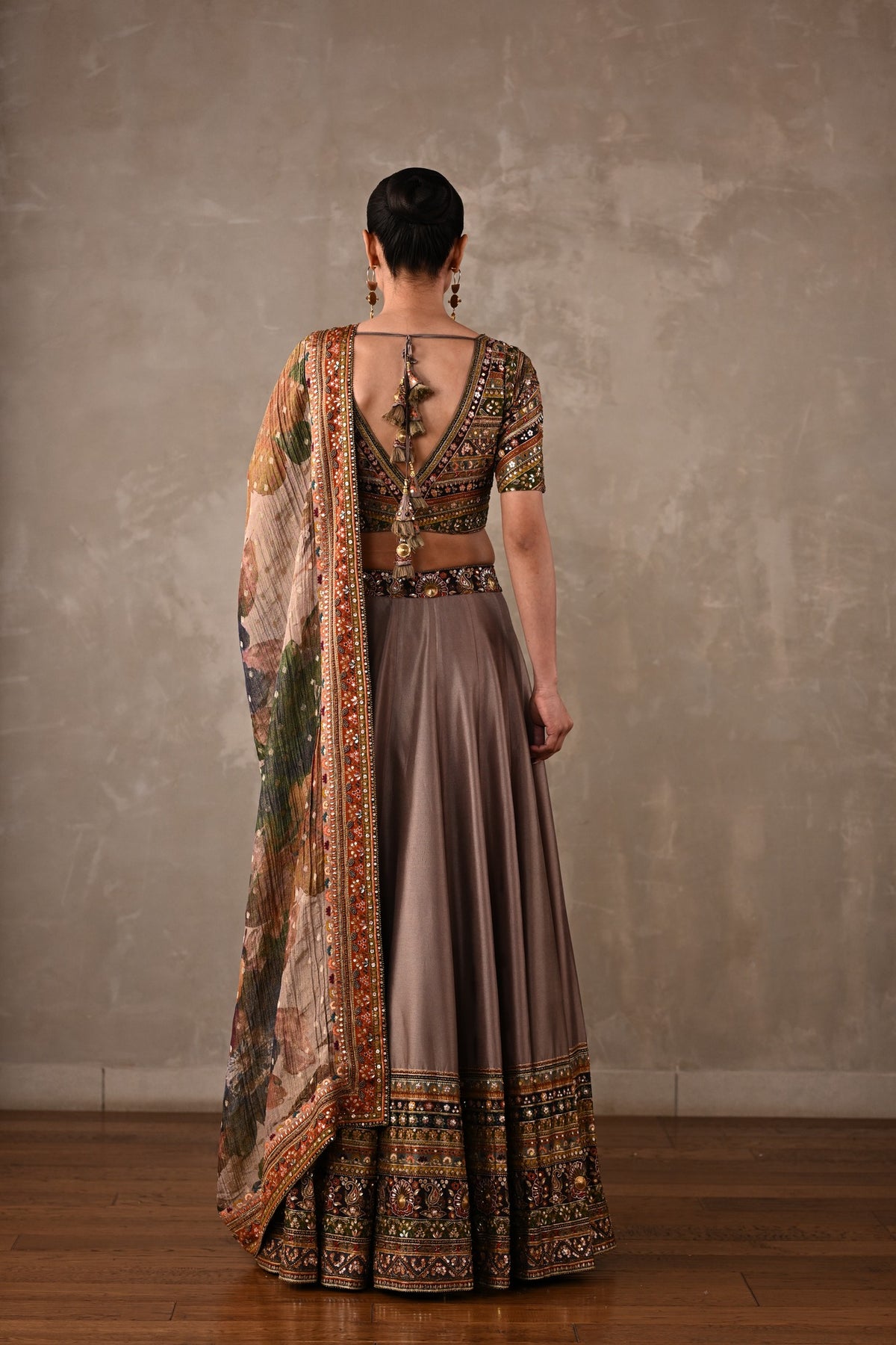 Printed Embroidered Lehenga Set
