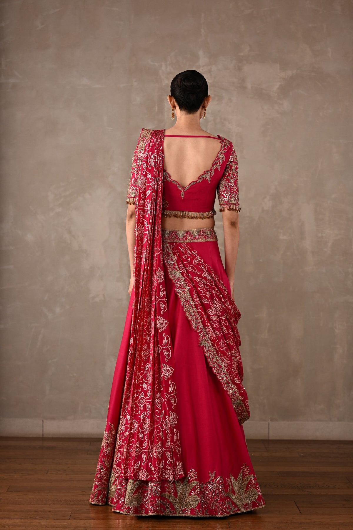Embellished Drape Lehenga Set