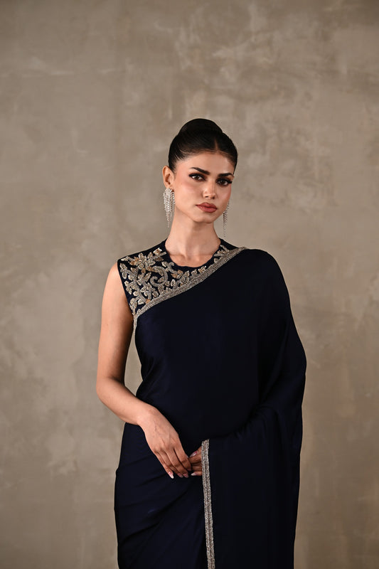 Embroidered Georgette Saree Set