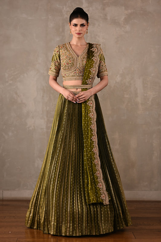 Regalia Pleated Brocade Lehenga Set