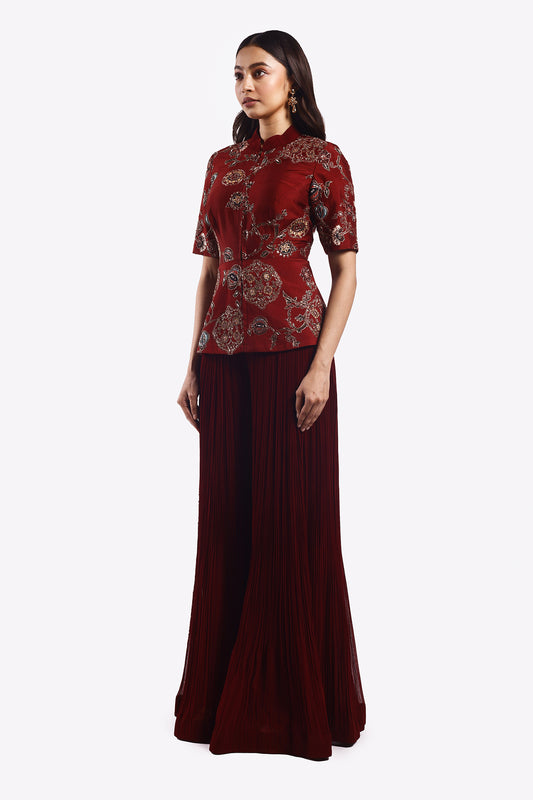 Nebula Silk Soft Peplum Co-Ord Set