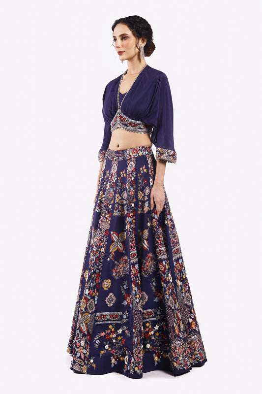 Multicolour Floral Embroidered Co-Ord
