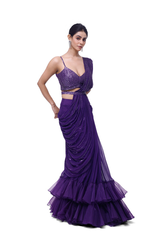 Fish Cut Drape Saree