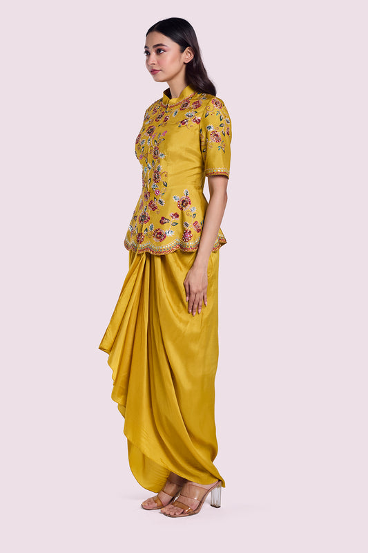 Waterfall Pleated Silk Co-Ord