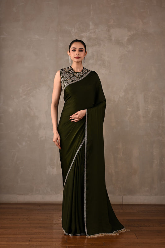Embroidered Georgette Saree Set