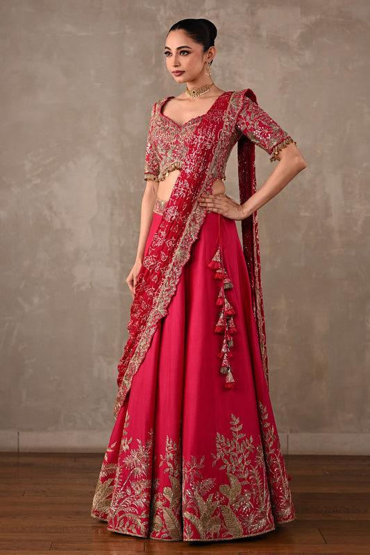 Embellished Drape Lehenga Set