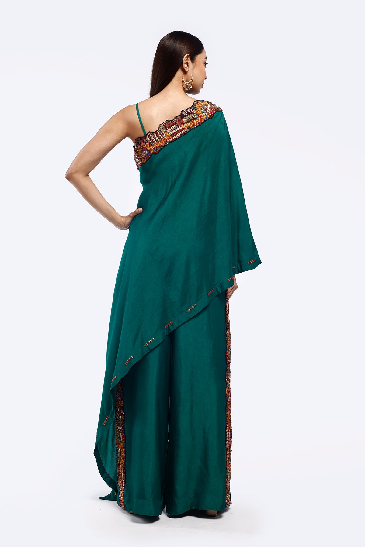 Mono sleeve silk kaftan co-ord set