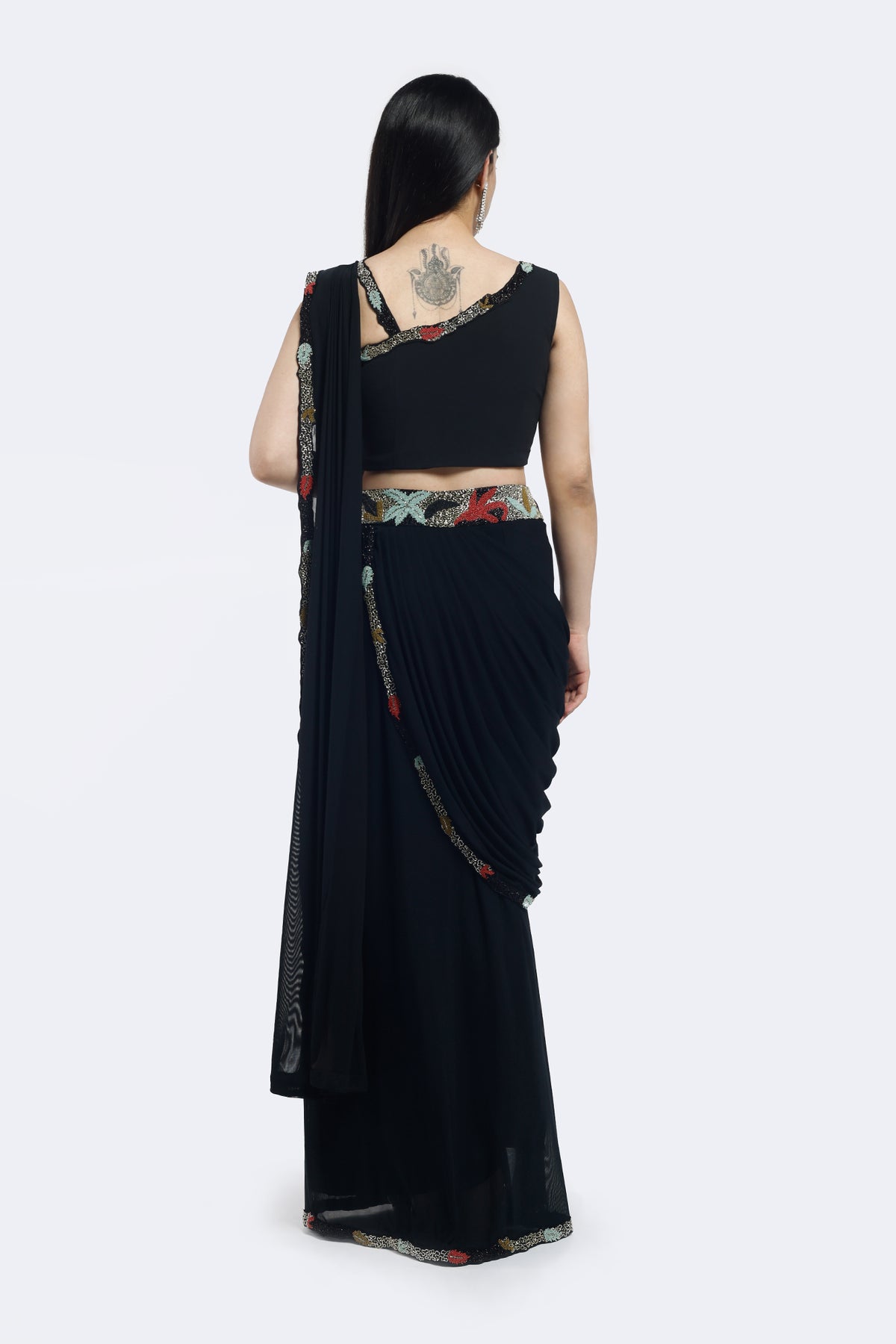 Foliage Embellished Drape Saree