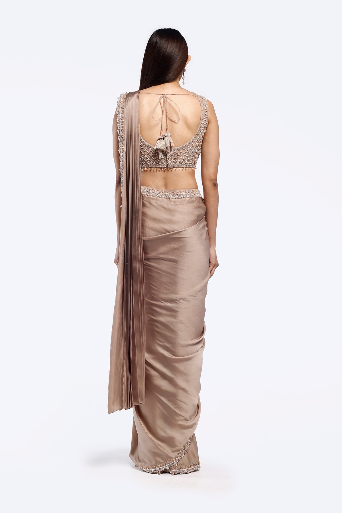 Scallop Crepe Drape Saree