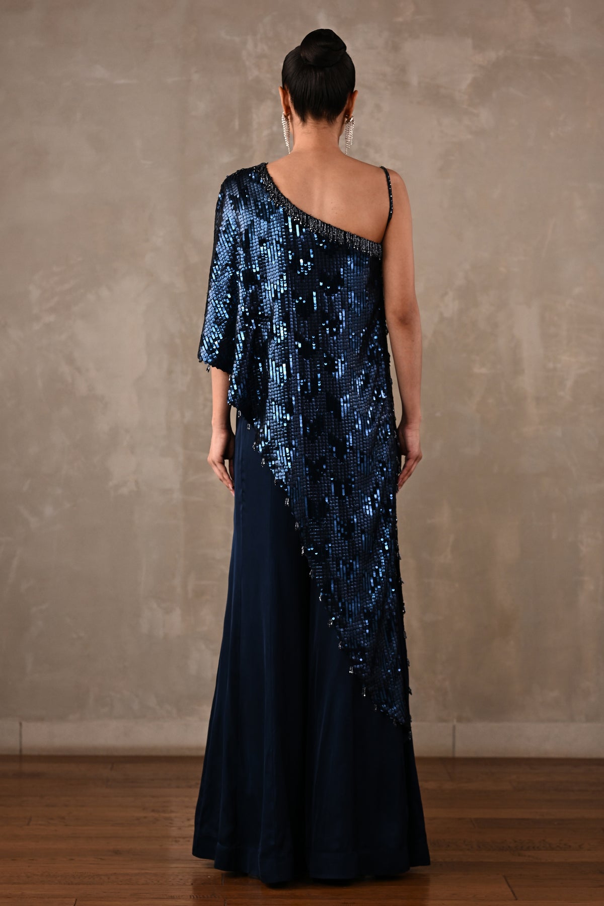 Embellished One-Shoulder Co-ord Set