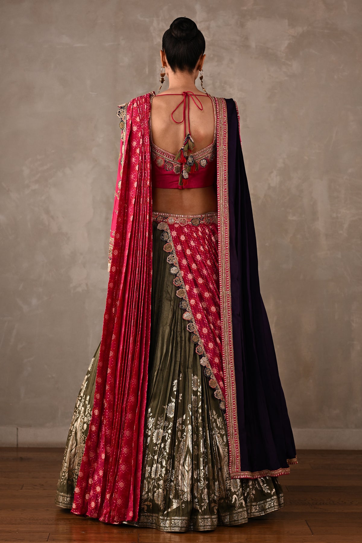 Heirloom Double Dupatta Pleated Lehenga Set