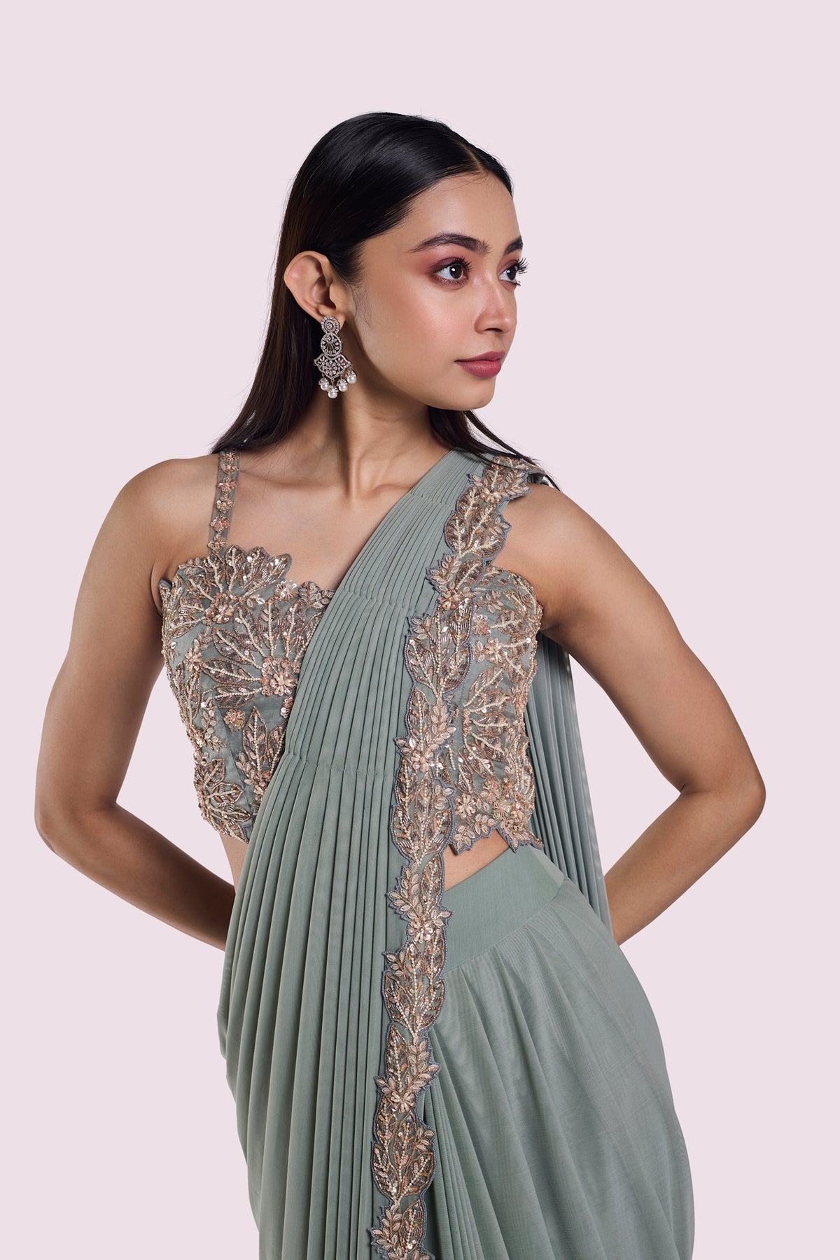 Sylvan Bustier Drape Saree