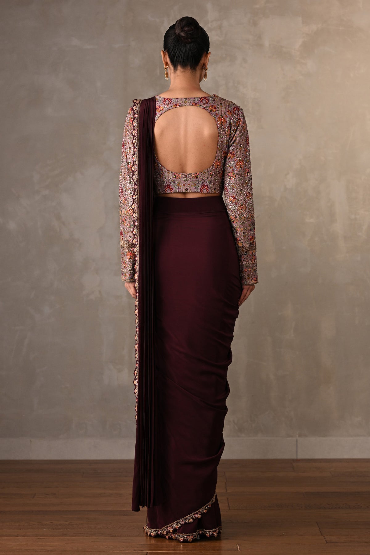 Midnight Enchant Crepe Drape Saree