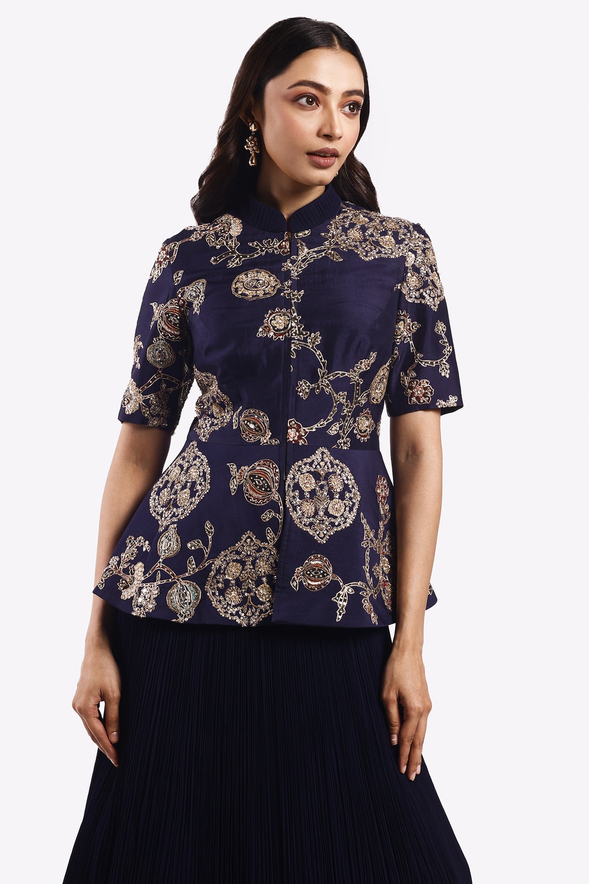 Sequinned Soft Peplum Co-Ord Set