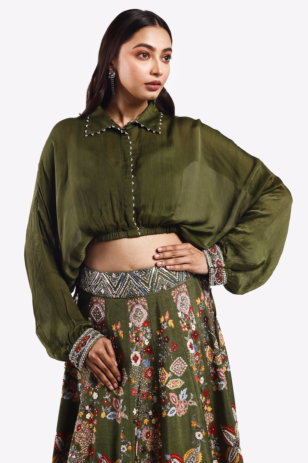Satin Embellished Co-Ord Set