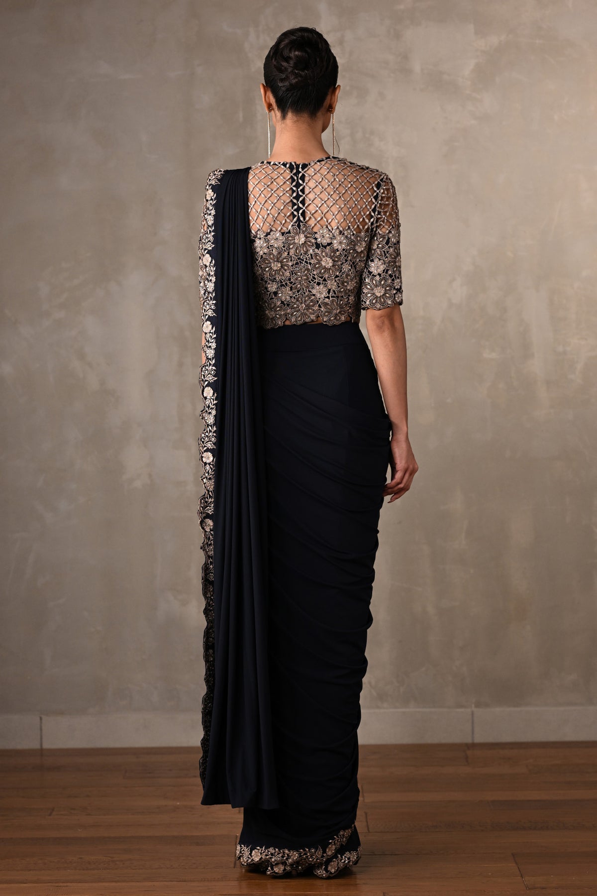 Noir Cutwork Drape Saree