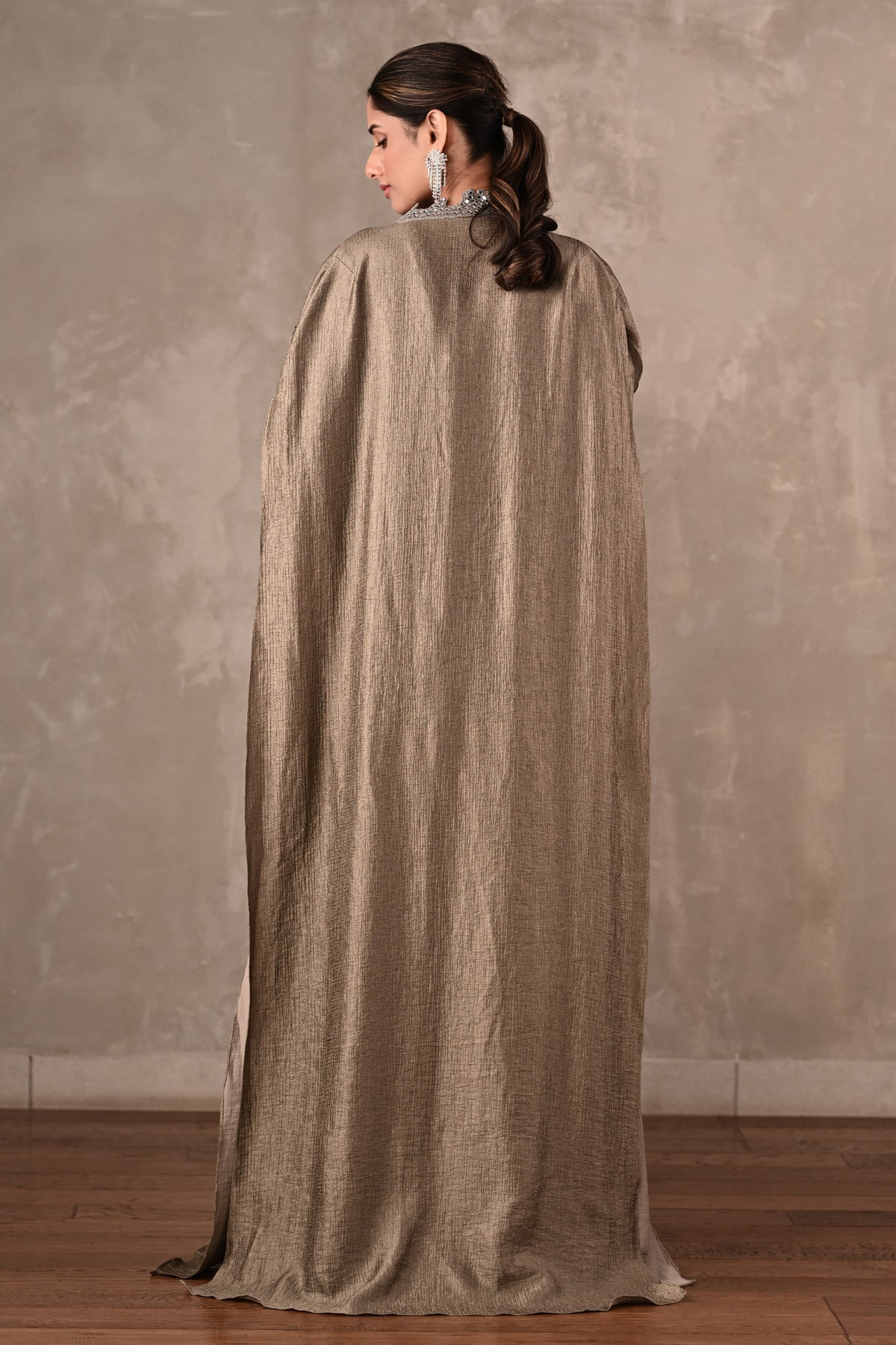 Mirror-work Embroidered Cape Set