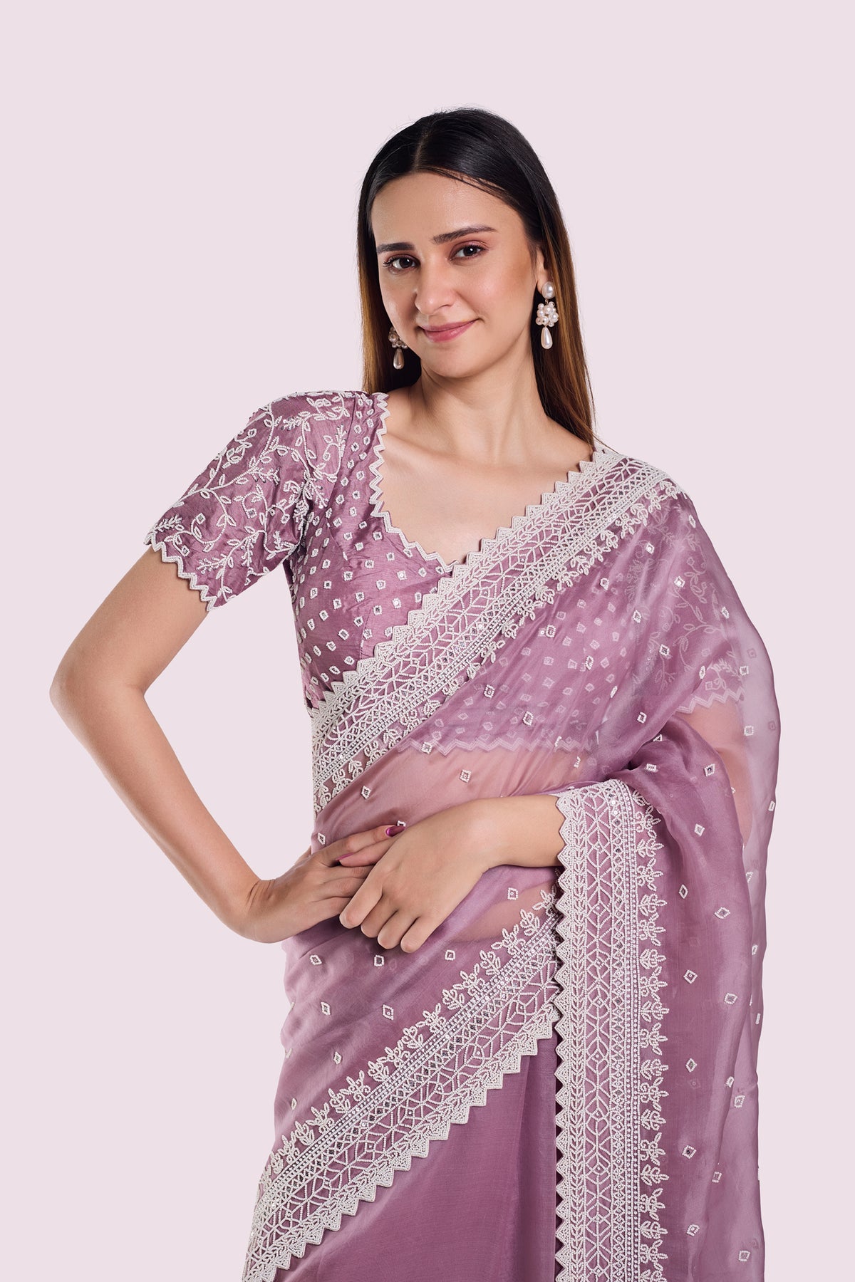 Winter Moti Organza Saree