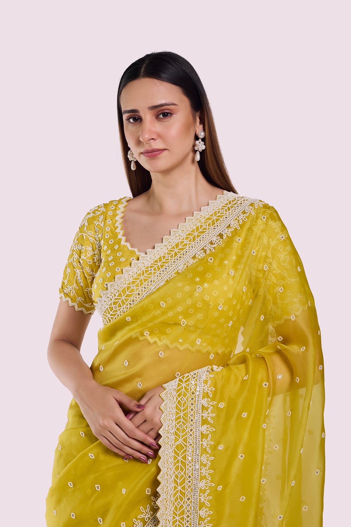 Winter Moti Organza Saree