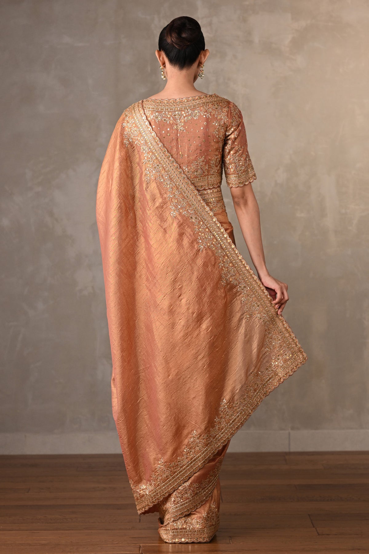 Rustic Radiance Tissue Saree Set