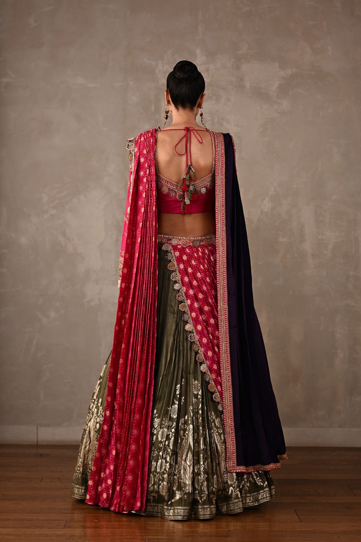 Heirloom Double Dupatta Pleated Lehenga Set