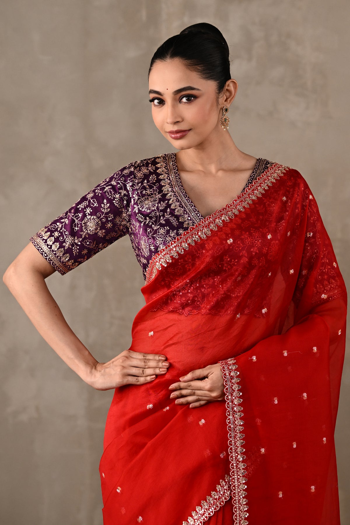 Silk Saree with Embroidered Blouse