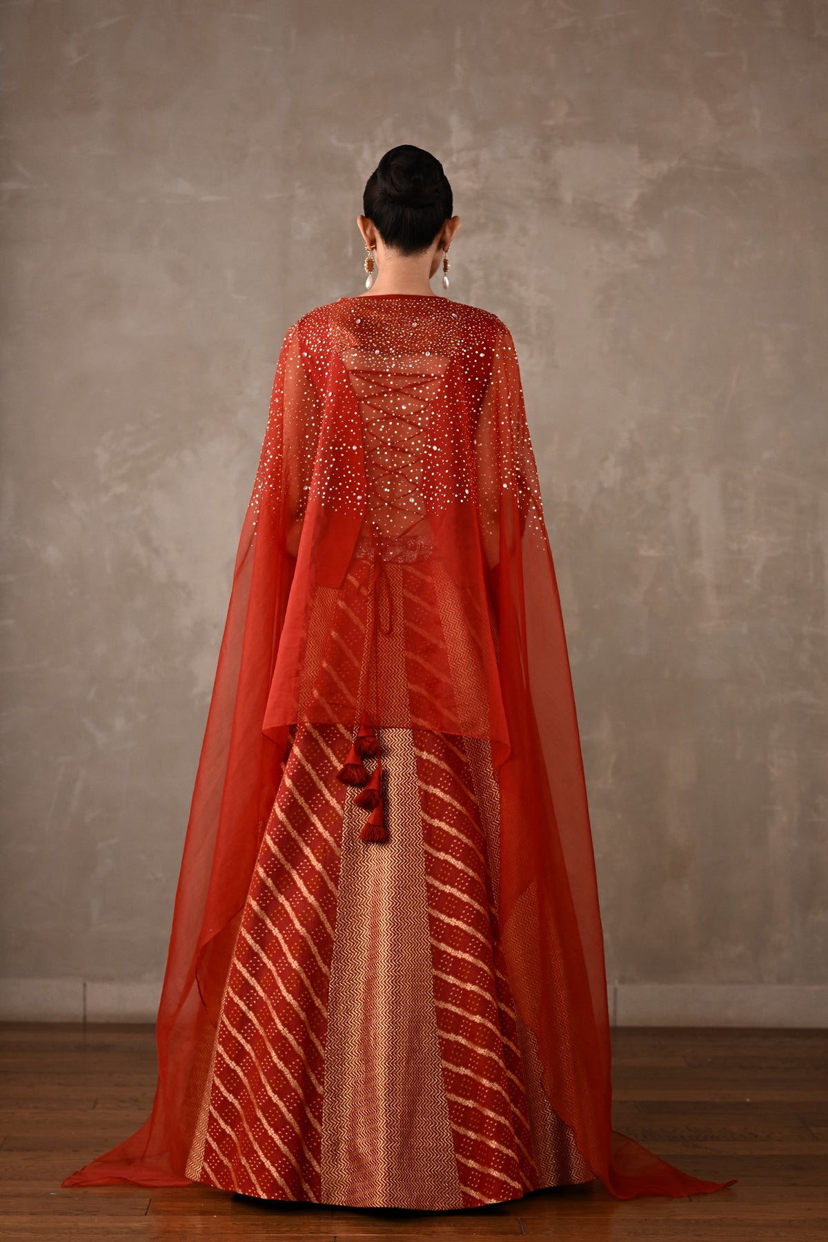 Regal Brocade Cape Lehenga Set