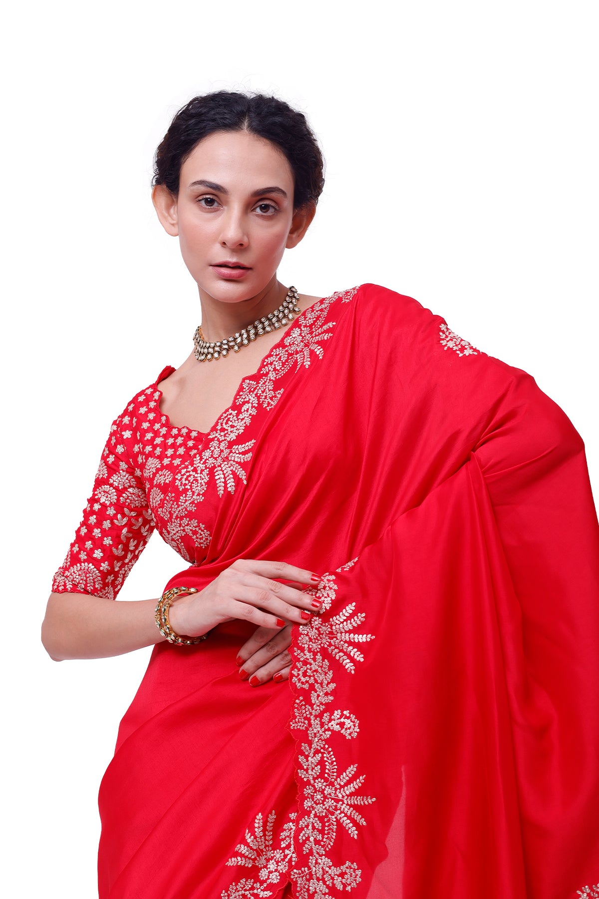Candy Red Silk Saree