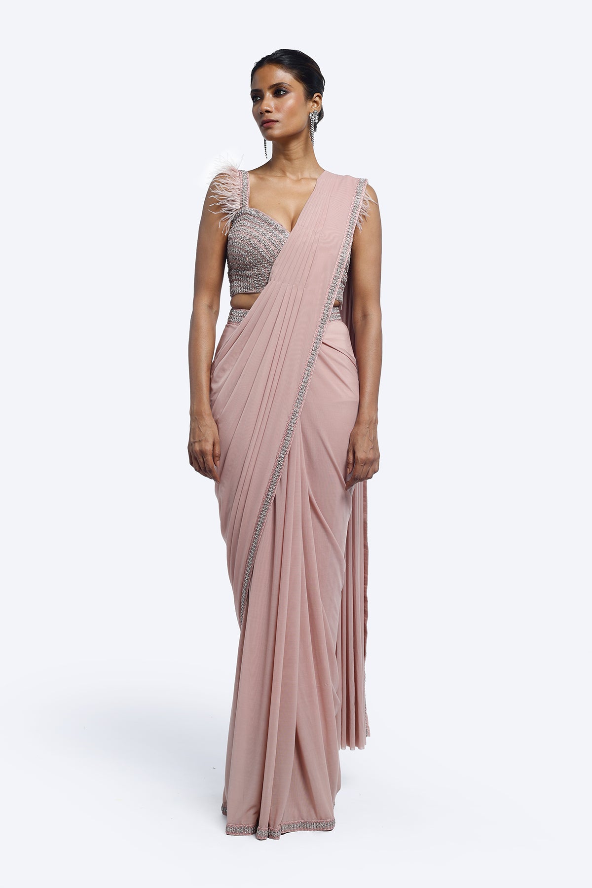 Pink Swan Drape Saree