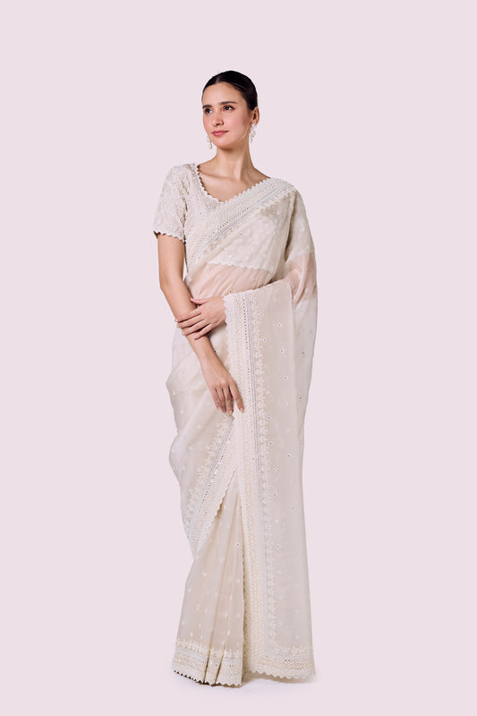 Winter Moti Organza Saree