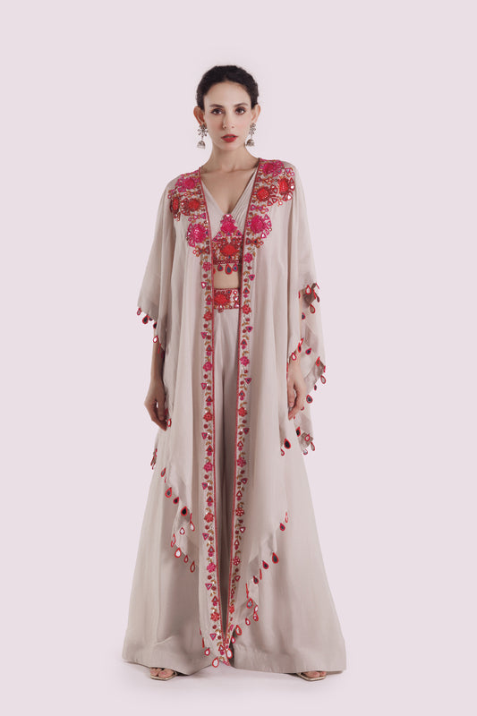 Thread Embroidered Silk Co-Ord Set