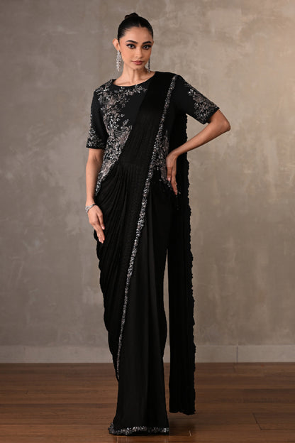 Floral Cascade Drape Saree