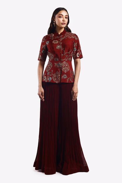 Nebula Silk Soft Peplum Co-Ord Set
