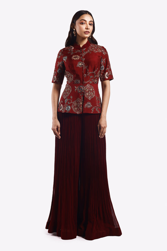 Nebula Silk Soft Peplum Co-Ord Set