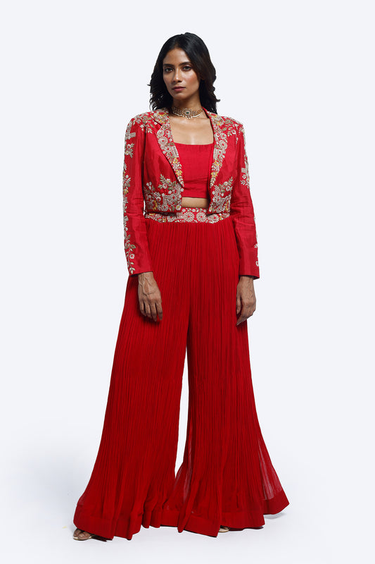 Silk Zardosi Power Suit Set