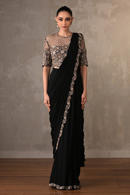 Noir Cutwork Drape Saree