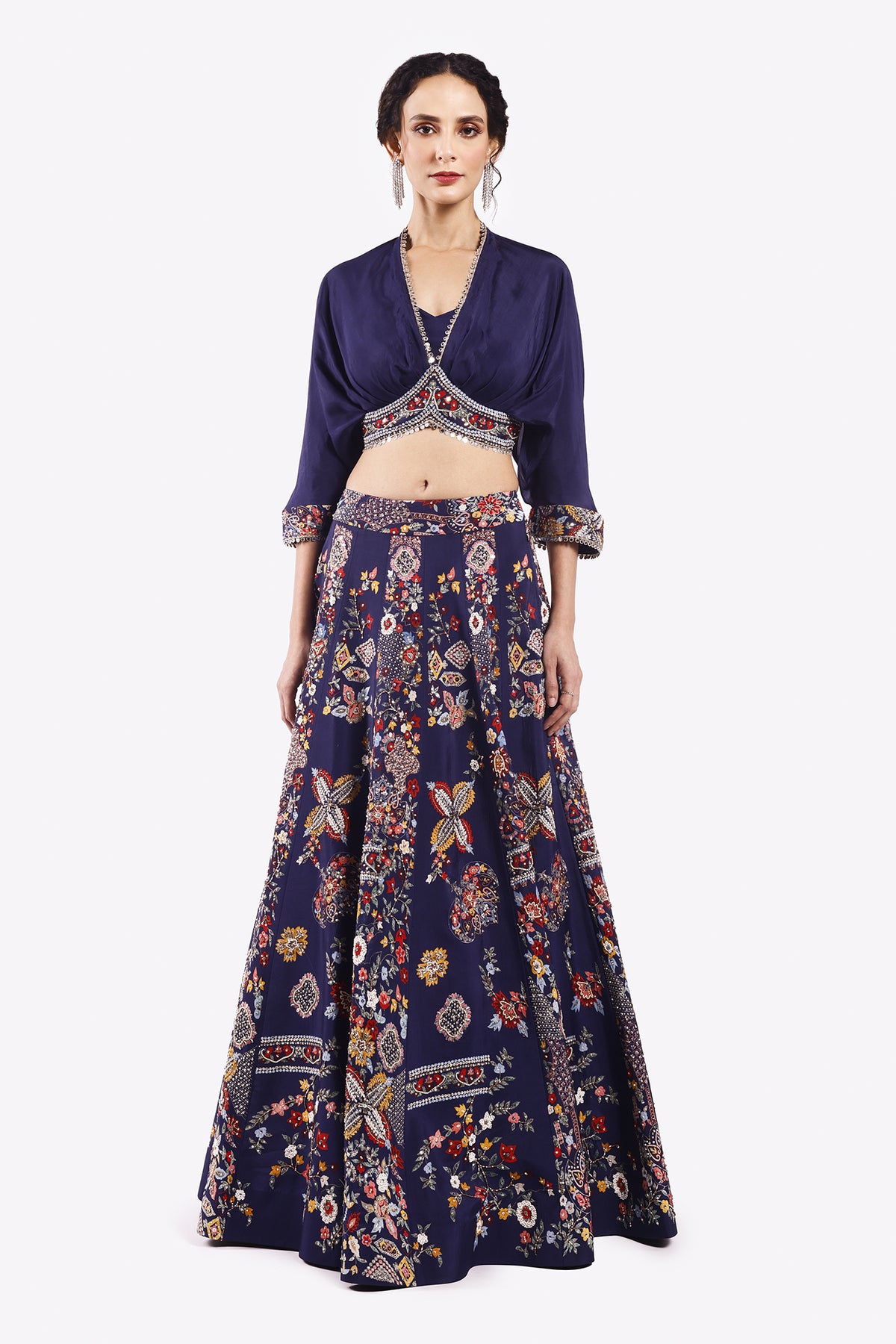 Multicolour Floral Embroidered Co-Ord