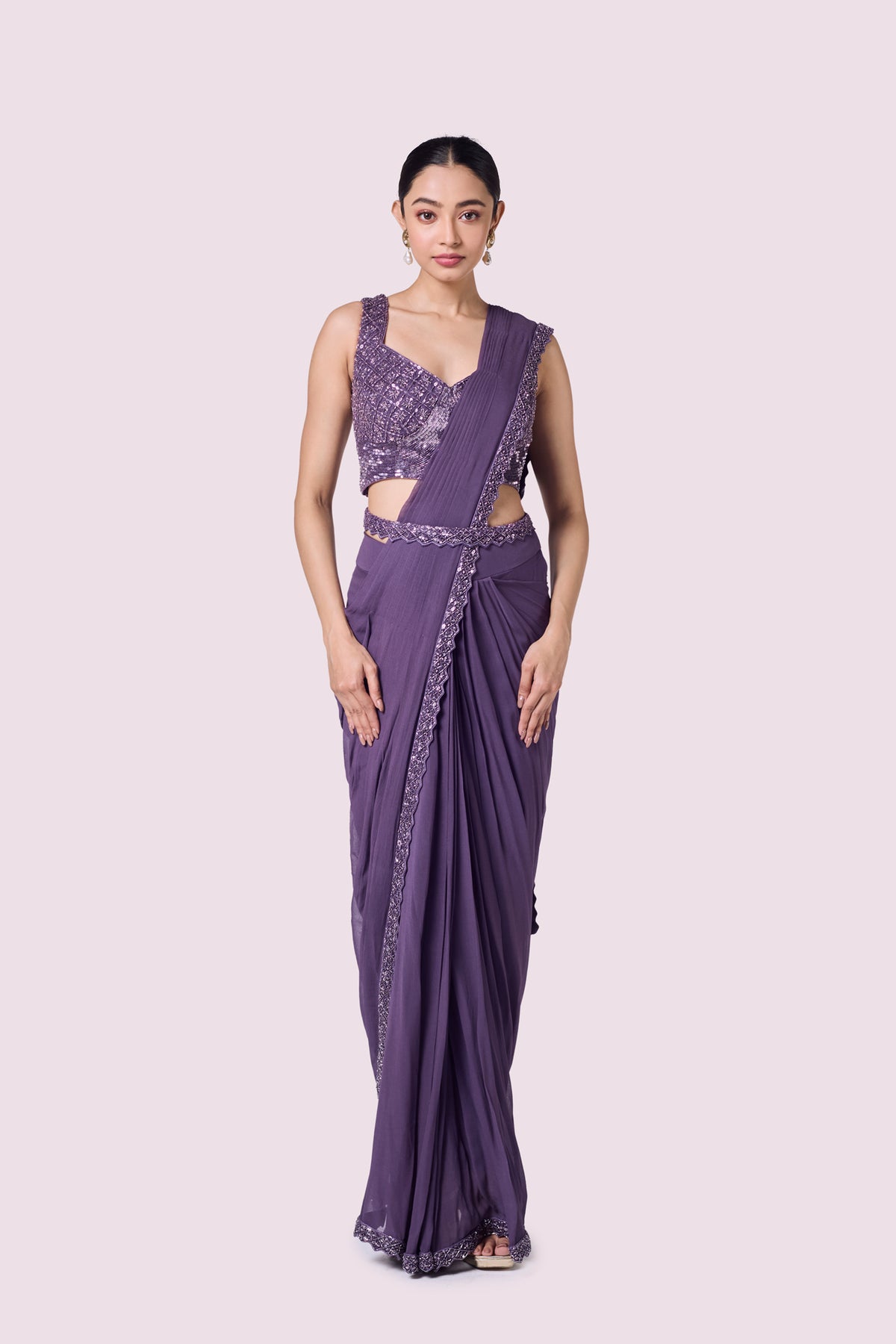 Embellished Bustier Drape Saree