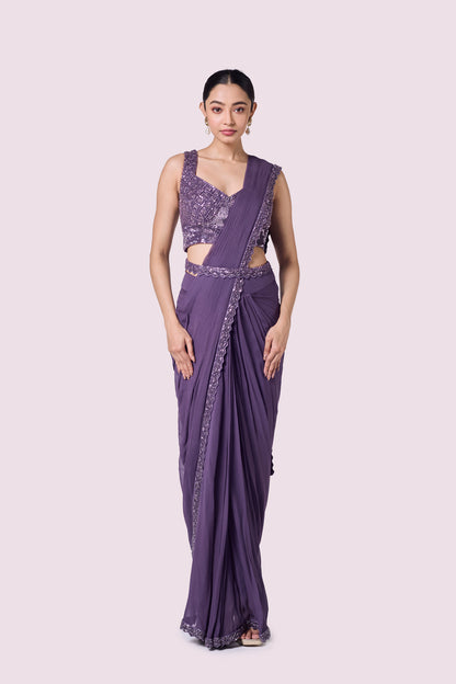 Embellished Bustier Drape Saree