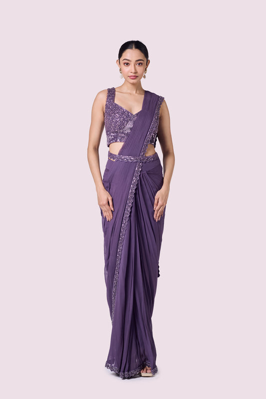 Embellished Bustier Drape Saree