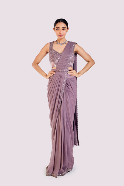 Embellished Bustier Drape Saree