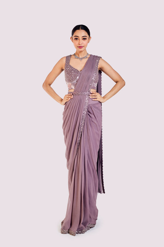 Embellished Bustier Drape Saree