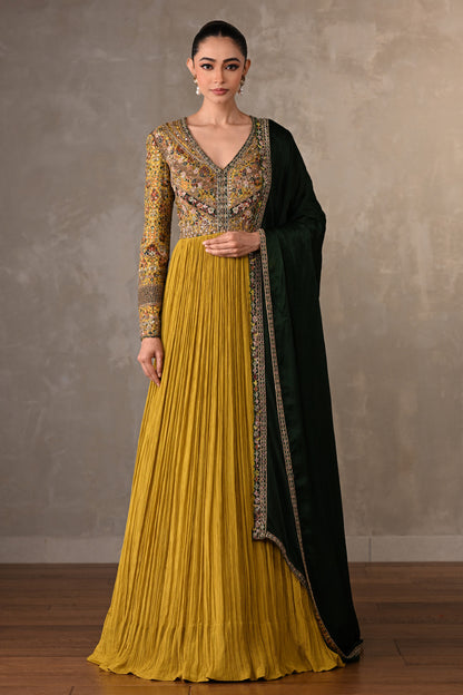 Yellow&Green Luxe Organza Anarkali