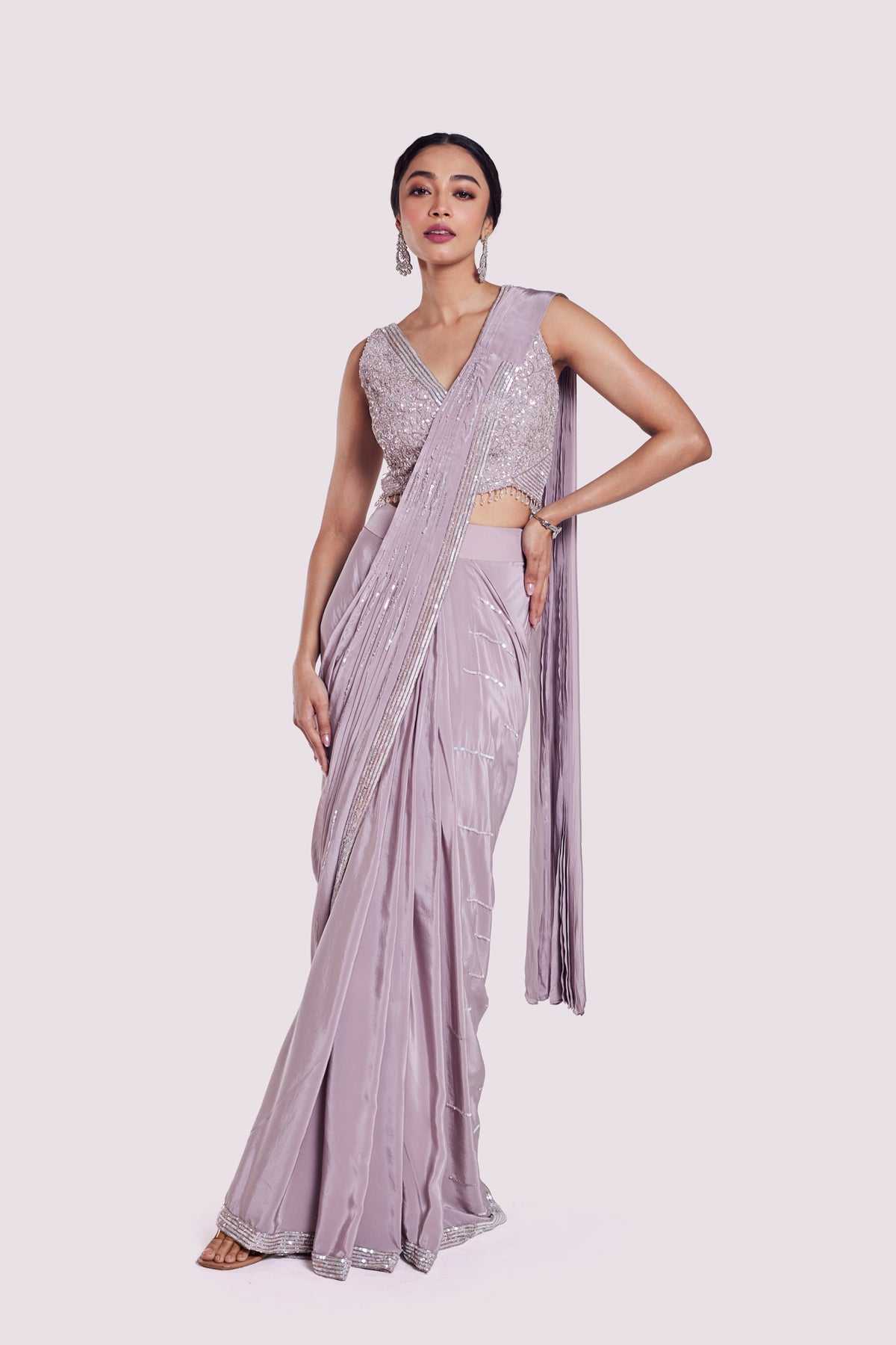 Dusty Onion Drape Saree