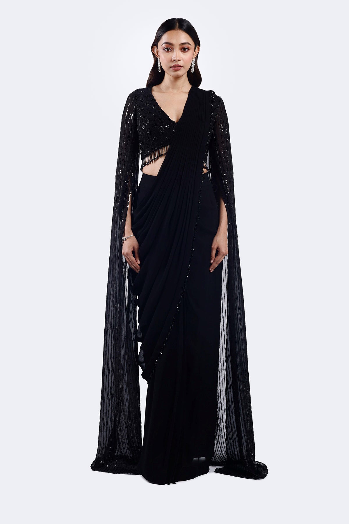 Black Swan Drape Saree