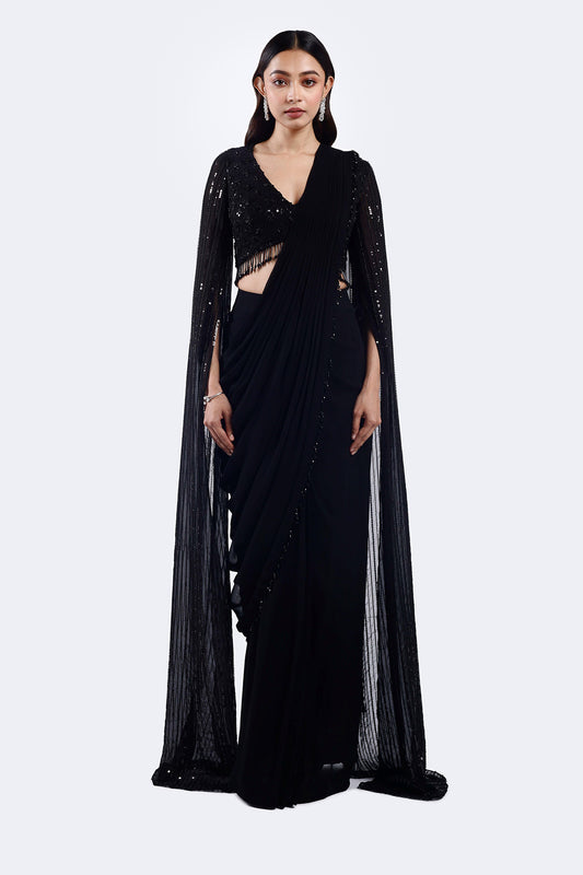 Black Swan Drape Saree