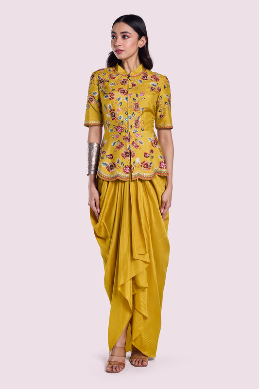 Waterfall Pleated Silk Co-Ord