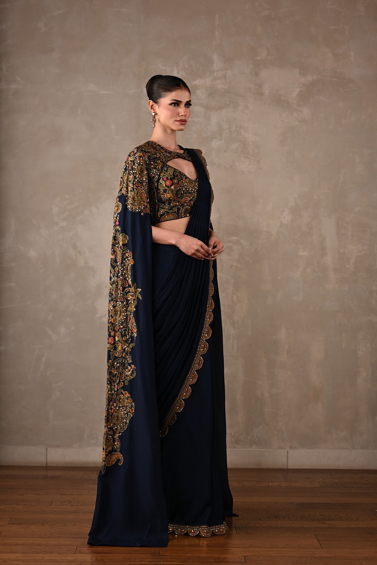 Regal Draped Saree Set
